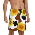 thumbnail image 2 of Bixox Men's Sunflower Cow printed lightweight casual shorts, soft sleep shorts with pockets., 2 of 7