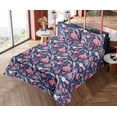 thumbnail image 4 of Ambesonne Nature Fitted & Flat Sheet with Shams 4 Pcs Set, Large Colorful Flowers Plot, Queen, Pastel Pink Blue Grey, 4 of 5