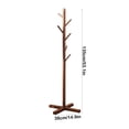 thumbnail image 3 of Fiudx Perchero de Madera, Elegante Diseño Vertical, Construcción Robusta y Duradera, Múltiples Ganchos para Almacenamiento, Organizador para El Hogar Que Ahorra Espacio, Elegante Acabado Marrón Beige, 3 of 6