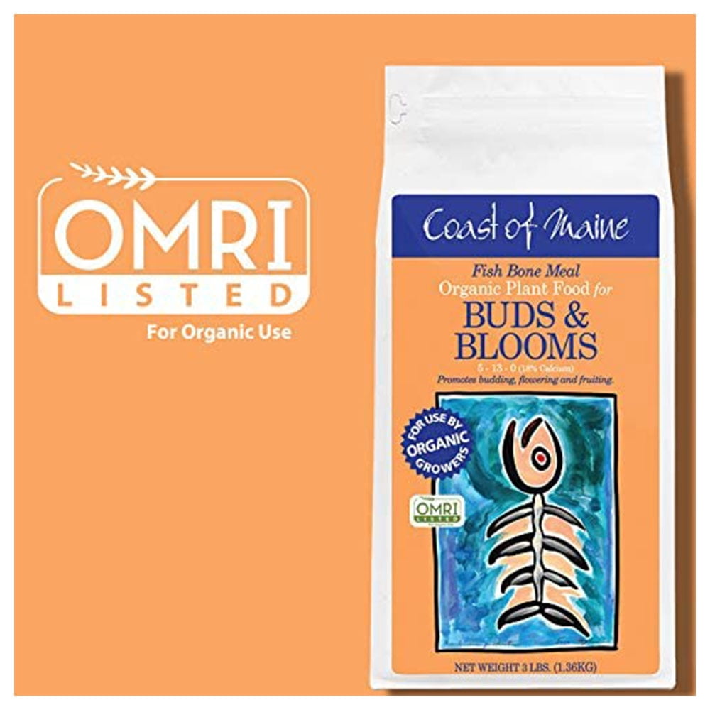 Coast of Maine OMRI Listed Fish Bone Meal Pack Organic Potting Soil, 3 Pound Bag