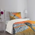 thumbnail image 3 of Ambesonne Orange Quilted Bedspread Set 2 Pcs, Drangonfly Digital Theme, Twin Size, Multicolor, 3 of 5