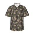 thumbnail image 1 of Fotbe Camouflage maple Camisa Hawaiana para Hombre Unisex – Camisa Casual de Verano con Botones de Manga Corta de Algodón y Lino,Small, 1 of 7
