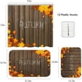 thumbnail image 2 of Fall Harvest Pumpkins Bathroom Set with Shower Curtain sets and Rugs and Accessories Birds Leaves Butterflies Sunflowers Maple Leaves Shower Curtain Set Bathroom Decor 3 Pcs, 2 of 7