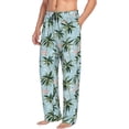 thumbnail image 2 of Uemuo Flamingos And Palms Pattern Men's Wide Leg Palazzo Lounge Pants with Pockets Light Weight Loose Comfy Casual Pajama Pants-Large, 2 of 9