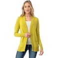 thumbnail image 2 of Cielo 1985 Women's Open Long Cardigan Sweater with Pockets - By The Simply Fashion Lime L, 2 of 7