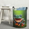 thumbnail image 6 of Zufioo Tree Frog Print Round Dirty Clothes Basket, Waterproof Standing Dirty Clothes Bag, Suitable for Home, Bathroom, Car Trunk-Small, 6 of 6
