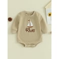 thumbnail image 2 of Bagilaanoe Baby Girl Boy Oversized Romper Sweatshirt Newborn Long Sleeve Bodysuits Letter Print Pullover 6M 12M 18M 24M Infant Casual Tee Tops, 2 of 8