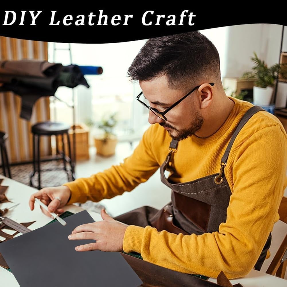 11.8x11.8 Inch Leather Squares for Crafting Genuine Leather Sheets Crazy Horse Grain Leather Fabric Precut 2mm Thick Cowhide Leather Pieces Tanned Cattle Hide for Jewelry Making Dark Coffee DIY