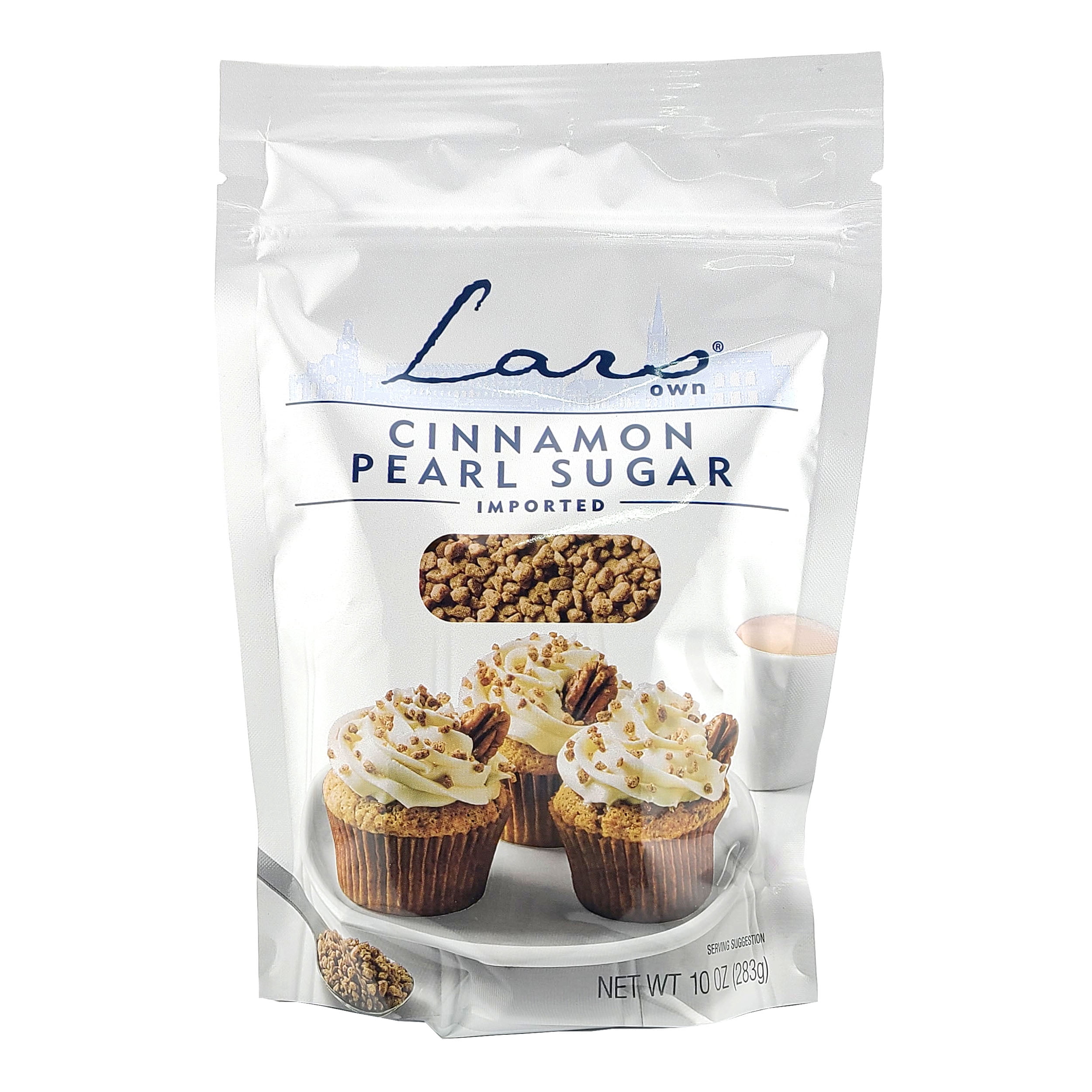 Lars Own Cinnamon Pearl Sugar 10 Oz.(283 g) X 2 with Bonus Gift Mini Stainless Steel Whisk (3-Pc Set)