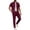 Wine, variant on Mens Summer Waffle Knit Business 2 Piece Set Casual Outfits Button Down Short Sleeve Shirt & Loose Drawstring Pants Textured Striped Tracksuit Walking Suits Big and Tall Size S-3XL White