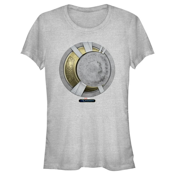 Junior's Marvel: Moon Knight Gold Mummy Wrapped Crescent Moon Emblem Graphic Tee Athletic Heather X Large