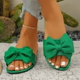 thumbnail image 4 of Alkepwun House Slippers Women's Summer Solid Color Bow Flat Casual Non-Slip Sandals Lightweight Comfort Versatile Slip On Open Toe Outdoor Shoes, 4 of 8