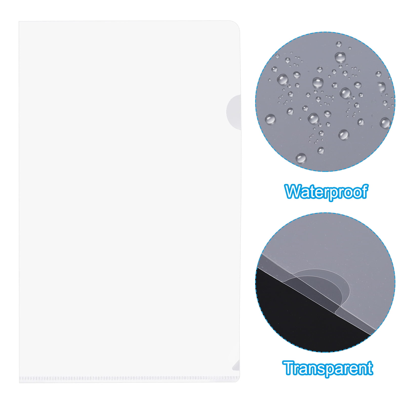 Uxcell L Type Folders 30 Pack A4 Plastic File Project Pockets Clear Paper Document Jacket Sleeves Clear