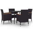 thumbnail image 2 of vidaXL Patio Dining Set 5 Piece Black and White/Gray 31.5"/55.1" Table Length, 2 of 25