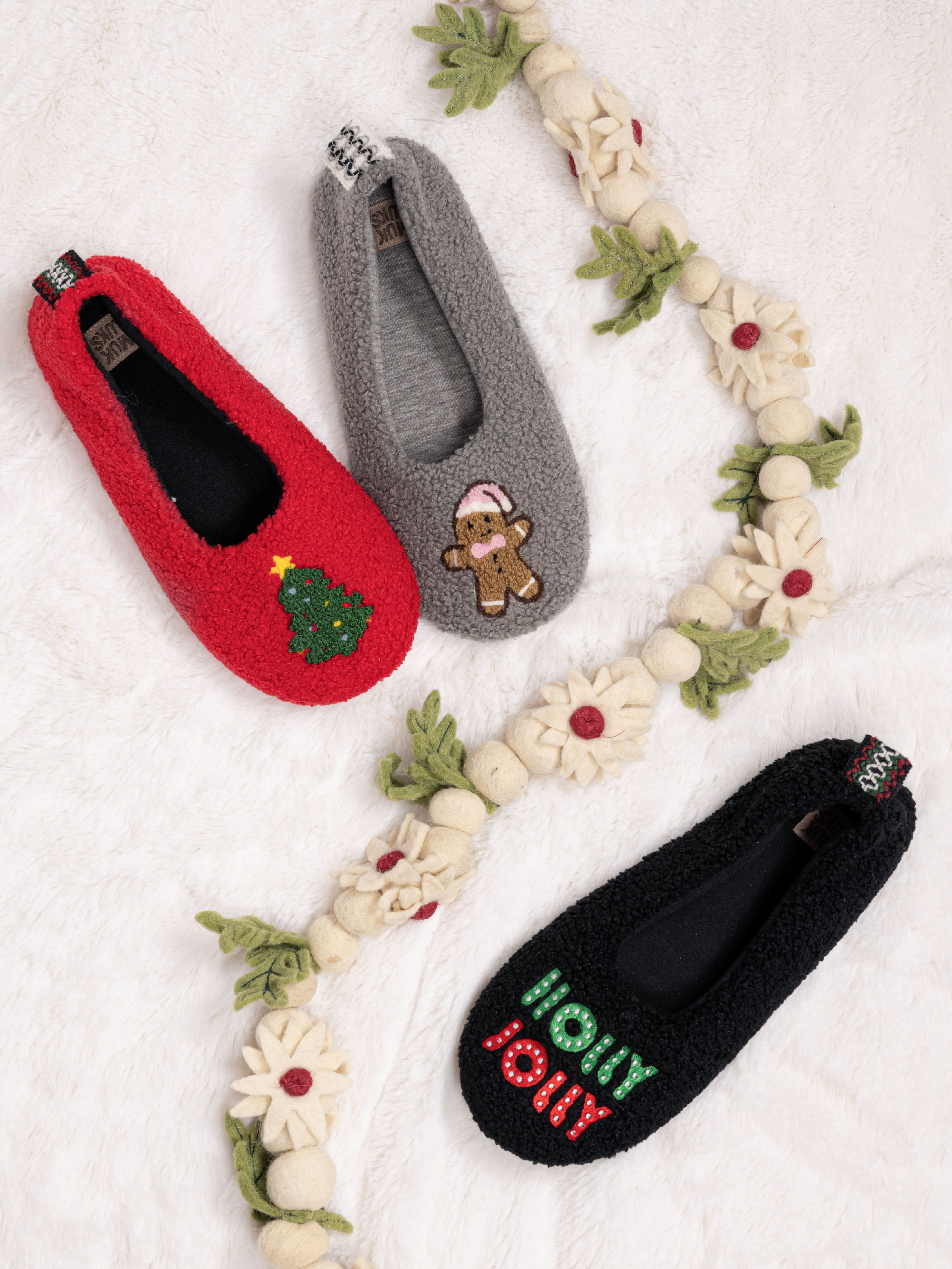 MUK LUKS Women's Travel Ballerina Holiday Slipper