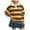 Yellow, variant on felwors Women's Oversized Striped Polo Sweatshirt Long Sleeve Rugby Collared Pullover Tops Loose Fit Shirt Red, L