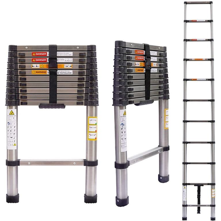 16.5 ft Telescopic aluminum ladder, finger protected