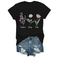 thumbnail image 2 of Tittly T Shirts for Women Graphic Tees Floral T Shirt Tango Shirt Round Neck Tshirt Flowers Print T Shirt，Floral T Shirt Tango Shirt Tshirts Shirts Spring Tops for Women Black XL, 2 of 7