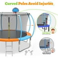 thumbnail image 2 of 12FT Trampoline for Kids and Adults with Safe Enclosure Net, SEGMART Round Recreational Trampoline with Basketball Hoop, Upgrade Outdoor Trampoline with Ladder for Backyard Park, Orange, 2 of 10