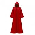 thumbnail image 1 of Capa con capucha para Halloween, capa de Cosplay, disfraz de de longitud completa, larga con capucha para carnaval de reunión Vintage , rojo XL Hugo capa de halloween, 1 of 9