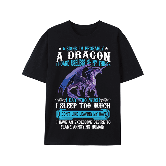I'm Probably A Dragon Lovers Gift T-Shirt 336765 funny Men’s Short Sleeve Graphic T-shirt Collection black PR