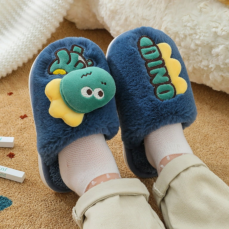 Dyfzdhu Dinosaur Slippers For Girls Boys Memory Foam Comfy House