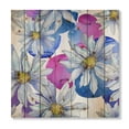 thumbnail image 3 of Designart 'Daisies On Red and Blue Backgorund' Traditional Print on Natural Pine Wood, 3 of 5