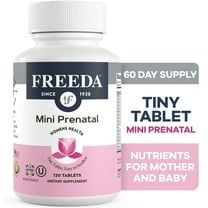 Freeda Mini Prenatal Vitamin Tablets with Iron, Folic Acid, and Vitamin D, 120 Count
