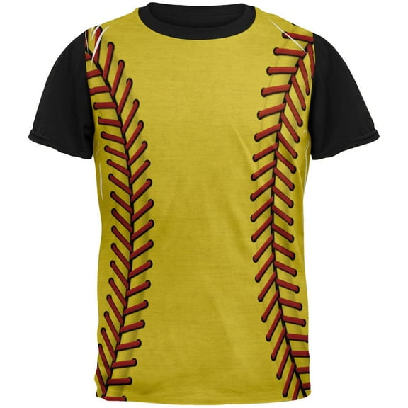 Softball Costume Adult Black Back T-Shirt - Medium