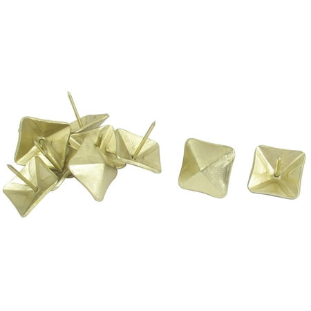 Domed Shape - 10 Pcs Yellow Square Shape Notice Board Corkboard Domed Nails Pushpins 18mm Dia