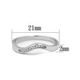thumbnail image 3 of .06Ct Cubic Zirconia Stainless Steel Curved Band Promise Ring Women's Size 6, 3 of 5