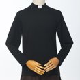 thumbnail image 6 of BLESSUME Men's Clergy Tab Collar Polo Shirt Long Sleeve Pastor Minister Preacher Shirt Priest Tops, 6 of 6