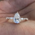 thumbnail image 3 of solitaire jewels 2CT Pear Moissanite Hidden Halo Engagement Ring For Women, 10K White Gold, 3 of 5