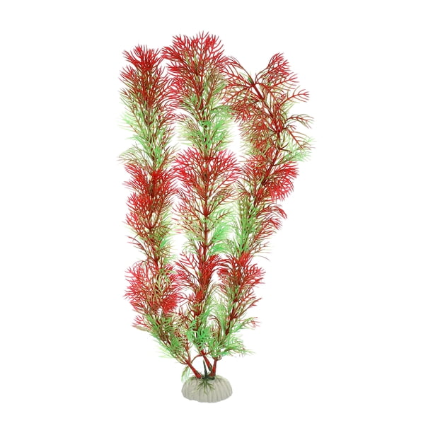 1uds Acuario Plástico Plantas, Artificial Acuática Planta para Peces Tanque Paisaje Plantas Árbol Decoración, rojo