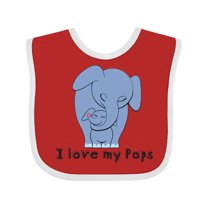 Inktastic I Love My Pops Elephant Blue Boys Baby Bib