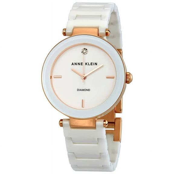 Anne Klein Women's Genuine Diamond Dial Ceramic Bracelet Watch