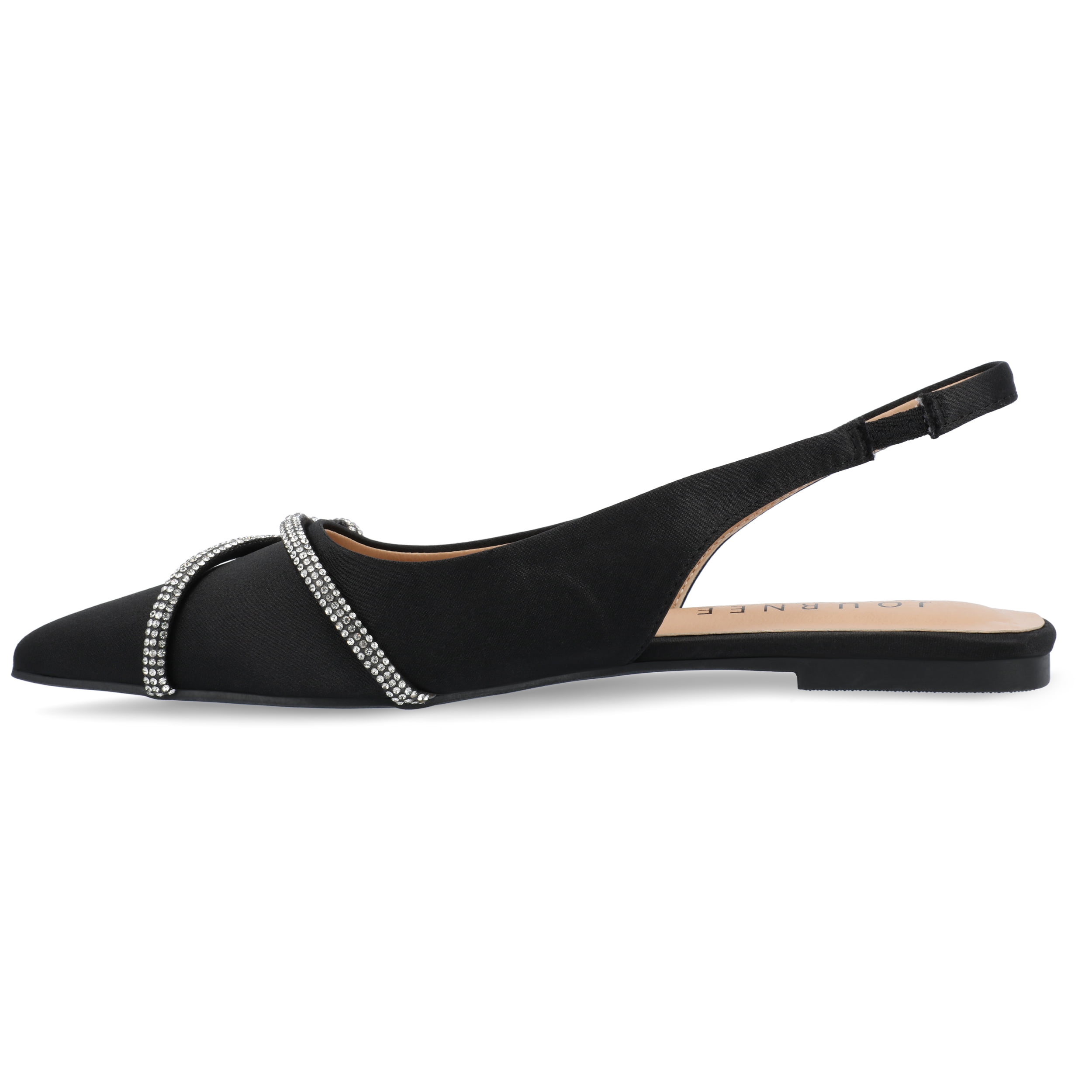 Journee Womens Rebbel Sling Back Pointed Toe Evening Dress Flats