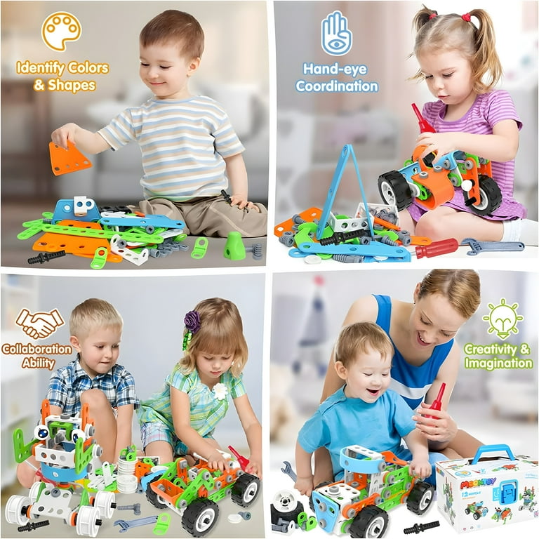 MOONTOY Building Toys for Kids Ages 4-8, 218PCS STEM Toys for 8+ Year  Old Boy Girls Birthday Gifts DIY Educational Stem Activities for Boys