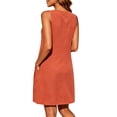 thumbnail image 5 of Levmjia Women's Sleeveless Dress Casual Solid Color Round Neck A Line Dress with Pockets Button Detail Loose Fit Shift Dress for Women Daily Summer Vacation, 5 of 5
