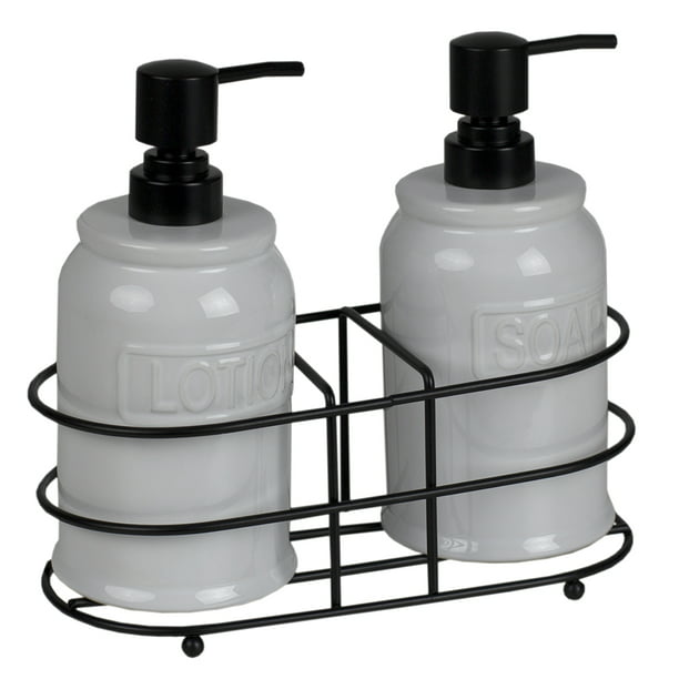 Soap And Lotion Dispenser Caddy Set, Bathroom Soap Dispensers Sets