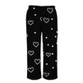 thumbnail image 6 of Wide Leg Pants Women Sweatpants Women's Casual Solid Color Drawstring Elastic Waist Sweatpants Side Pockets Black XXL, 6 of 7
