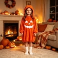 thumbnail image 2 of Halloween Outfit Girls Boys Oversized Pumpkin Hooded Blanket Hoodie Wearable Onesie Kids Cozy Funny Rompe𝐫 Casual Clothes, 2 of 8