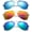 3 Pack Blue, Orange & Green, variant on 3 Pack Metal Rim Aviator Sunglasses for Men for Women, Flash Mirror Lens UV400, Full Metal Temple, Blue, Orange & Green
