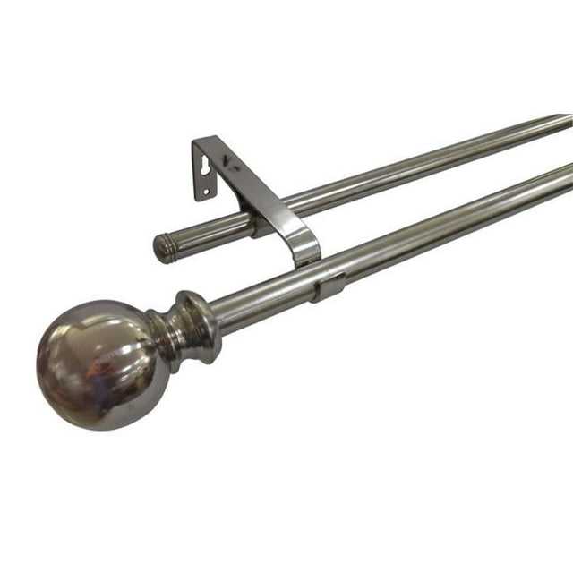 Legacy Home 32-1032-7BN Tringle à Rideau Double Réglable 36-72 Po avec Embouts Décoratifs, Nickel Brossé