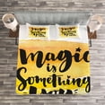 thumbnail image 3 of Ambesonne Inspirational Quilted Bedspread Set 3 Pcs, Motivating Words, King Size, Yellow Black, 3 of 3
