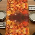 thumbnail image 5 of Fall Football Table Runner 72 Inches Long, Cotton Linen Table Runner Dresser Scarf, Thanksgiving Maple Leaf Orange Yellow Fabric Tablerunners for Dining Coffee Tables Wedding Holiday Party 13"x72", 5 of 9