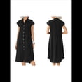 thumbnail image 2 of Vestido Camisero Midi de Relajado Negro L, 2 of 6