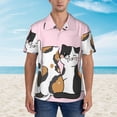 thumbnail image 2 of Kuqiui Cute Cats Pattern Men's Casual Button-Down Shirts Hawaiian Shirt Short Sleeve-3X-Large, 2 of 5