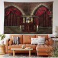 thumbnail image 3 of Gothic Tapestry, King in Vintage Style Palace Chandelier Medieval Architecture Theme, Fabric Wall Hanging Decor for Bedroom Living Room Dorm, 2 Sizes, Burgundy Grey, by Ambesonne, 3 of 9