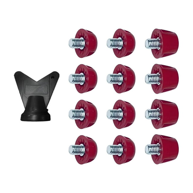 S SERENABLE 12 Pcs Pointes de Chaussures de Football en Nylon pour Entraînement Compétition Rouge Foncé
